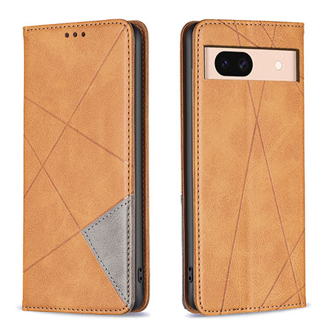 Coque Portefeuille Livre Cuir Etui Clapet B07F pour Google Pixel 8a 5G Brun Clair