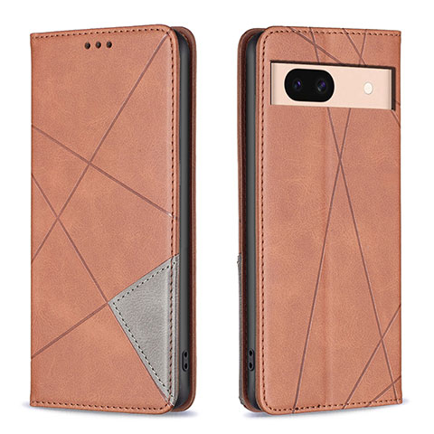 Coque Portefeuille Livre Cuir Etui Clapet B07F pour Google Pixel 8a 5G Marron