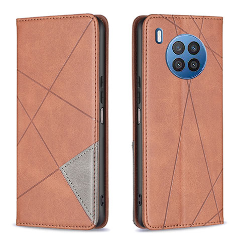 Coque Portefeuille Livre Cuir Etui Clapet B07F pour Huawei Honor 50 Lite Marron