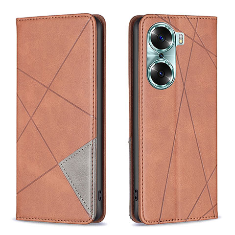 Coque Portefeuille Livre Cuir Etui Clapet B07F pour Huawei Honor 60 5G Marron