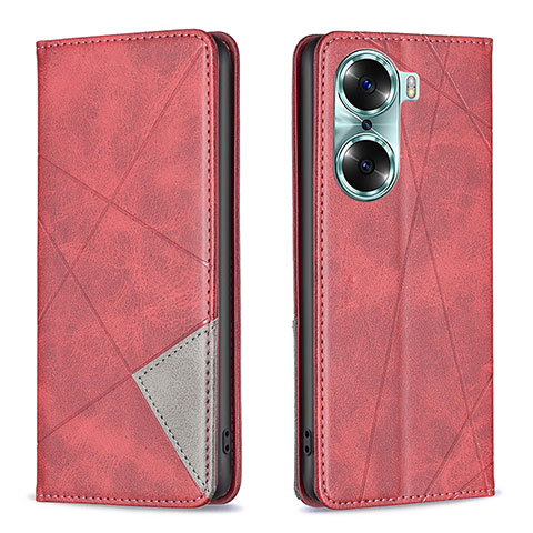 Coque Portefeuille Livre Cuir Etui Clapet B07F pour Huawei Honor 60 5G Rouge