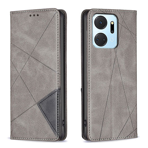 Coque Portefeuille Livre Cuir Etui Clapet B07F pour Huawei Honor X7a Gris