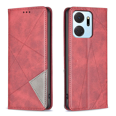 Coque Portefeuille Livre Cuir Etui Clapet B07F pour Huawei Honor X7a Rouge