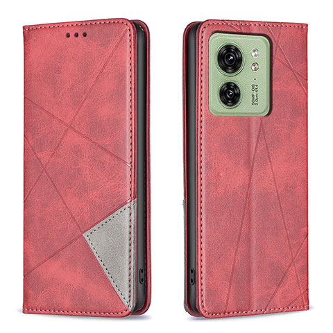 Coque Portefeuille Livre Cuir Etui Clapet B07F pour Motorola Moto Edge (2023) 5G Rouge