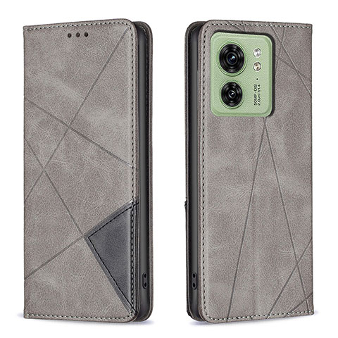 Coque Portefeuille Livre Cuir Etui Clapet B07F pour Motorola Moto Edge 40 5G Gris