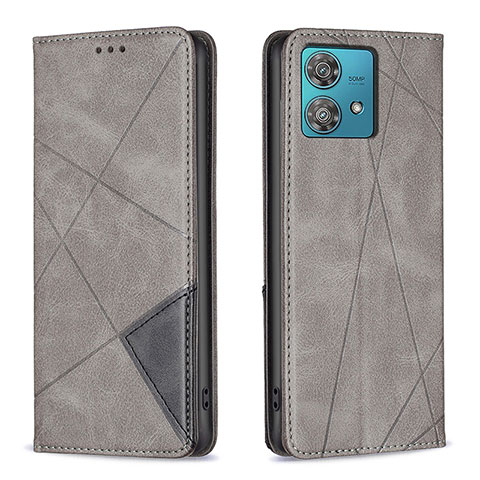 Coque Portefeuille Livre Cuir Etui Clapet B07F pour Motorola Moto Edge 40 Neo 5G Gris