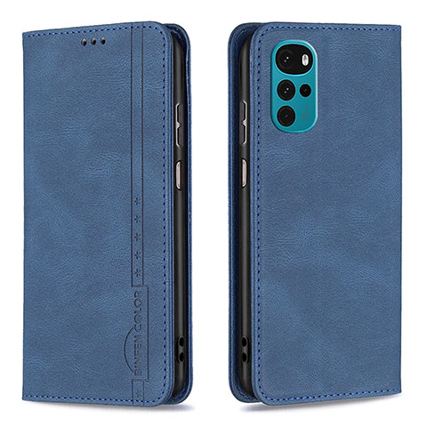 Coque Portefeuille Livre Cuir Etui Clapet B07F pour Motorola Moto G22 Bleu