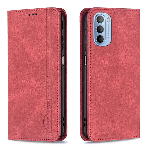 Coque Portefeuille Livre Cuir Etui Clapet B07F pour Motorola Moto G31 Rouge