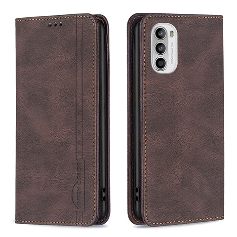 Coque Portefeuille Livre Cuir Etui Clapet B07F pour Motorola MOTO G52 Marron