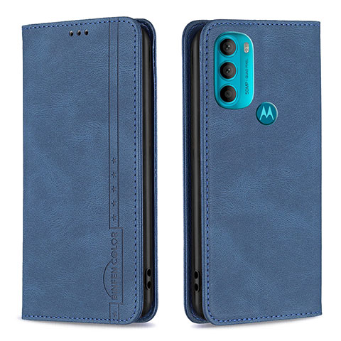 Coque Portefeuille Livre Cuir Etui Clapet B07F pour Motorola Moto G71 5G Bleu