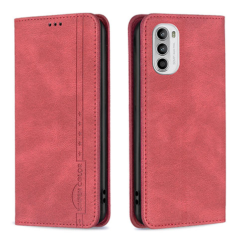 Coque Portefeuille Livre Cuir Etui Clapet B07F pour Motorola Moto G71s 5G Rouge