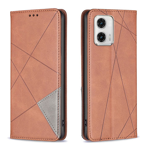 Coque Portefeuille Livre Cuir Etui Clapet B07F pour Motorola Moto G73 5G Marron