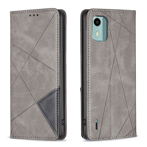 Coque Portefeuille Livre Cuir Etui Clapet B07F pour Nokia C12 Plus Gris