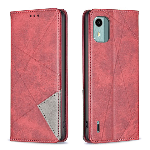 Coque Portefeuille Livre Cuir Etui Clapet B07F pour Nokia C12 Plus Rouge