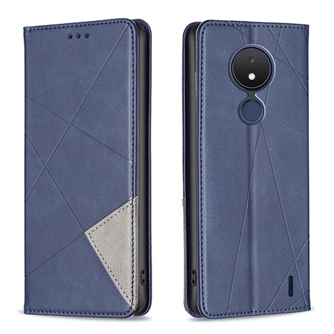 Coque Portefeuille Livre Cuir Etui Clapet B07F pour Nokia C21 Bleu