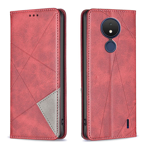 Coque Portefeuille Livre Cuir Etui Clapet B07F pour Nokia C21 Rouge