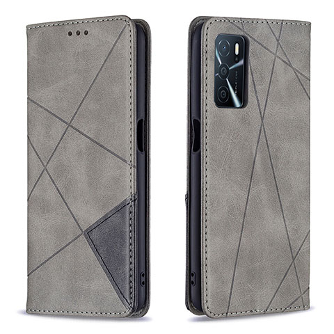 Coque Portefeuille Livre Cuir Etui Clapet B07F pour Oppo A16 Gris