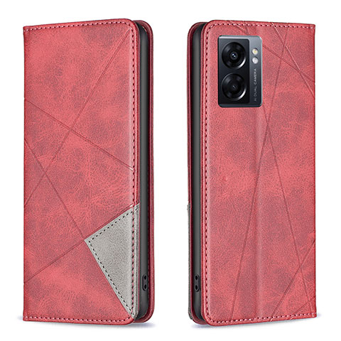 Coque Portefeuille Livre Cuir Etui Clapet B07F pour Oppo A57 5G Rouge