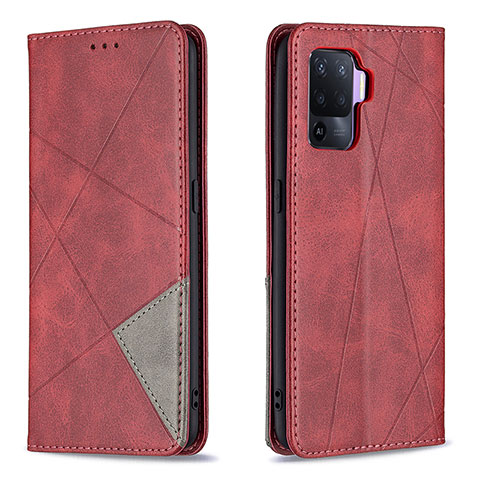 Coque Portefeuille Livre Cuir Etui Clapet B07F pour Oppo F19 Pro Rouge