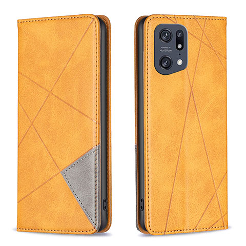 Coque Portefeuille Livre Cuir Etui Clapet B07F pour Oppo Find X5 Pro 5G Brun Clair