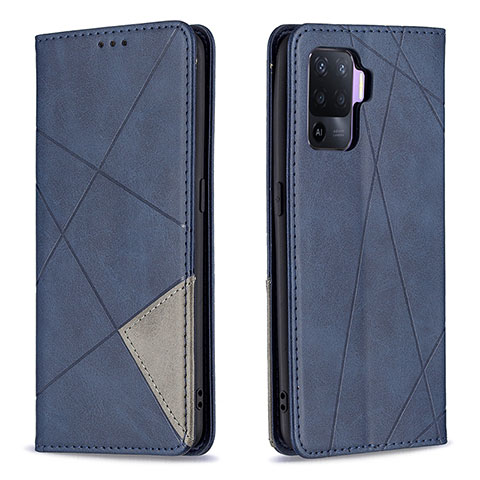 Coque Portefeuille Livre Cuir Etui Clapet B07F pour Oppo Reno5 Lite Bleu