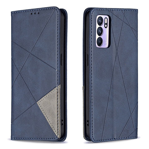 Coque Portefeuille Livre Cuir Etui Clapet B07F pour Oppo Reno6 5G Bleu