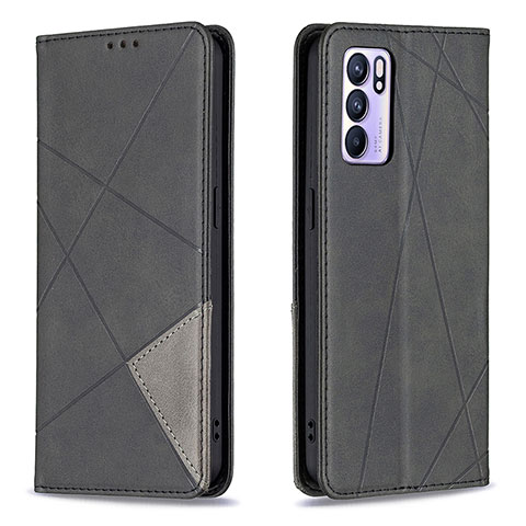 Coque Portefeuille Livre Cuir Etui Clapet B07F pour Oppo Reno6 5G Noir