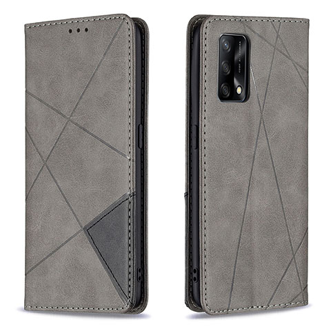 Coque Portefeuille Livre Cuir Etui Clapet B07F pour Oppo Reno6 Lite Gris