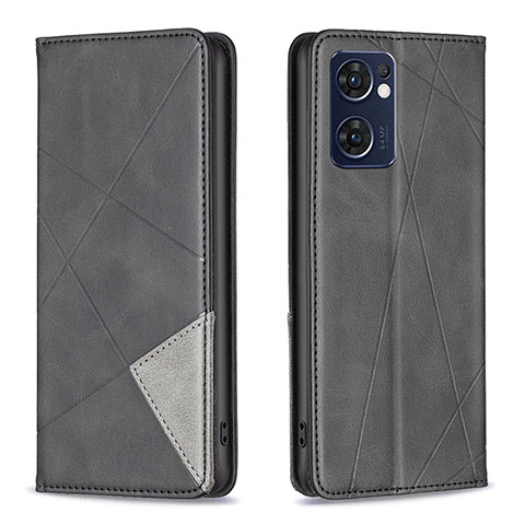 Coque Portefeuille Livre Cuir Etui Clapet B07F pour Oppo Reno7 5G Noir