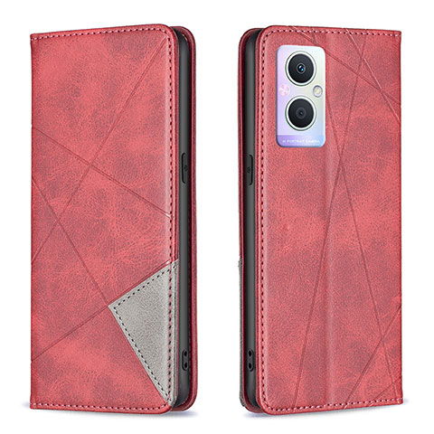 Coque Portefeuille Livre Cuir Etui Clapet B07F pour Oppo Reno8 Z 5G Rouge