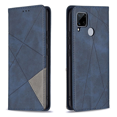 Coque Portefeuille Livre Cuir Etui Clapet B07F pour Realme 7i RMX2193 Bleu