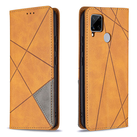 Coque Portefeuille Livre Cuir Etui Clapet B07F pour Realme 7i RMX2193 Brun Clair