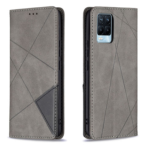 Coque Portefeuille Livre Cuir Etui Clapet B07F pour Realme 8 4G Gris