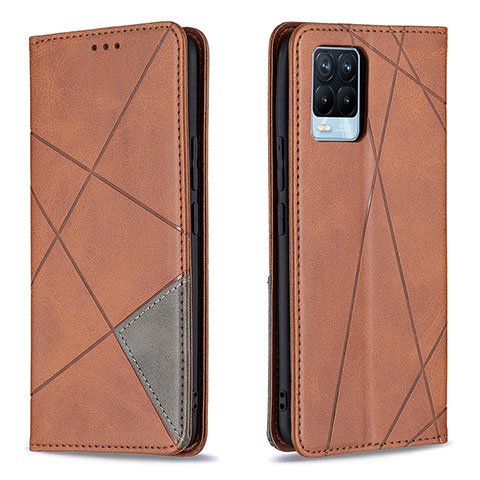 Coque Portefeuille Livre Cuir Etui Clapet B07F pour Realme 8 4G Marron