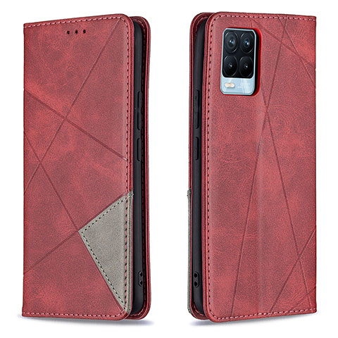 Coque Portefeuille Livre Cuir Etui Clapet B07F pour Realme 8 4G Rouge