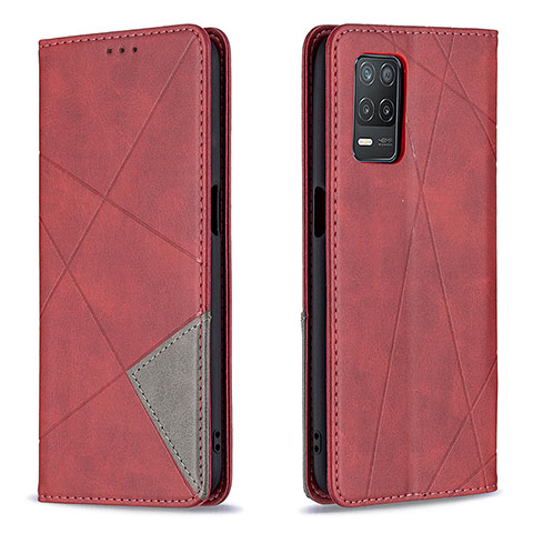 Coque Portefeuille Livre Cuir Etui Clapet B07F pour Realme 8 5G Rouge