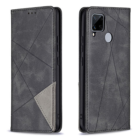 Coque Portefeuille Livre Cuir Etui Clapet B07F pour Realme C25S Noir