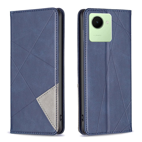 Coque Portefeuille Livre Cuir Etui Clapet B07F pour Realme C30s Bleu