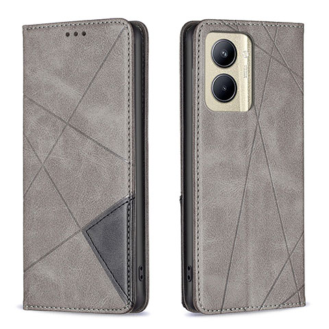 Coque Portefeuille Livre Cuir Etui Clapet B07F pour Realme C33 (2023) Gris