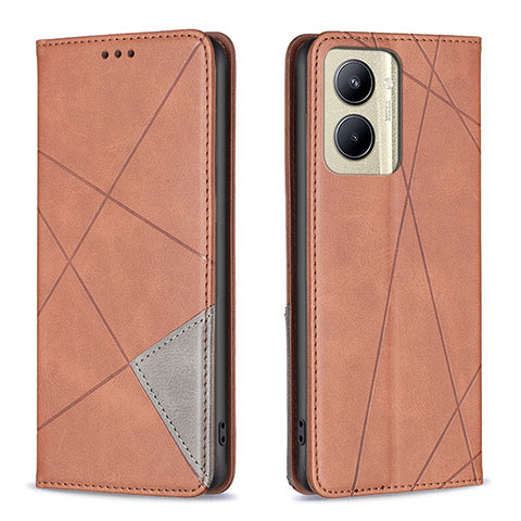 Coque Portefeuille Livre Cuir Etui Clapet B07F pour Realme C33 (2023) Marron