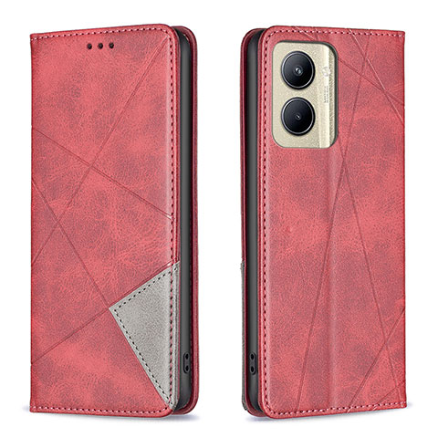 Coque Portefeuille Livre Cuir Etui Clapet B07F pour Realme C33 (2023) Rouge