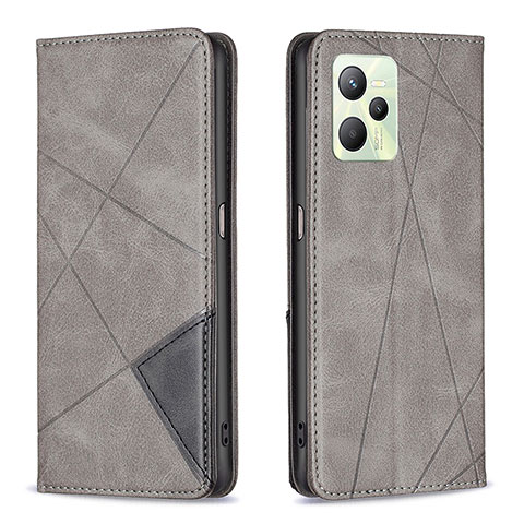 Coque Portefeuille Livre Cuir Etui Clapet B07F pour Realme C35 Gris