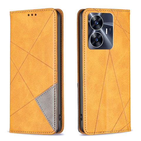 Coque Portefeuille Livre Cuir Etui Clapet B07F pour Realme C55 Brun Clair