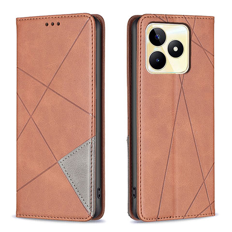 Coque Portefeuille Livre Cuir Etui Clapet B07F pour Realme Narzo N53 Marron