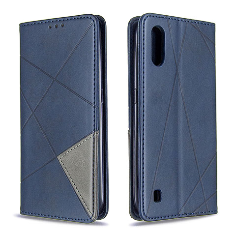 Coque Portefeuille Livre Cuir Etui Clapet B07F pour Samsung Galaxy A01 SM-A015 Bleu