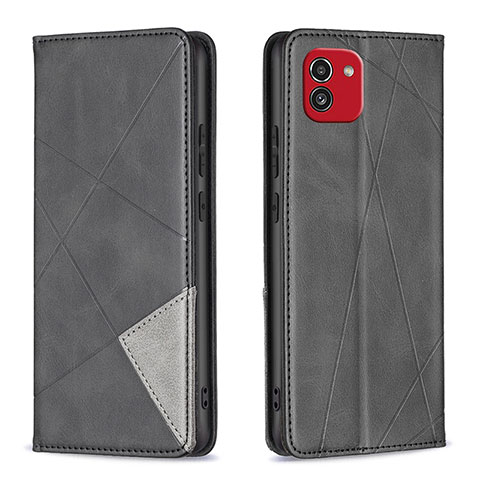 Coque Portefeuille Livre Cuir Etui Clapet B07F pour Samsung Galaxy A03 Noir