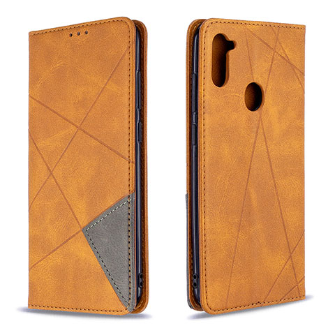 Coque Portefeuille Livre Cuir Etui Clapet B07F pour Samsung Galaxy A11 Brun Clair