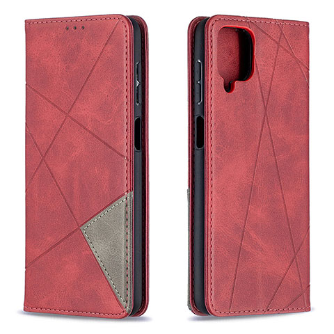 Coque Portefeuille Livre Cuir Etui Clapet B07F pour Samsung Galaxy A12 Nacho Rouge