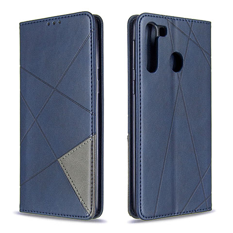 Coque Portefeuille Livre Cuir Etui Clapet B07F pour Samsung Galaxy A21 Bleu