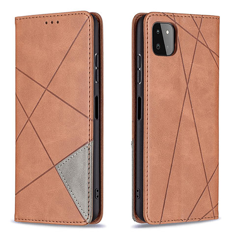 Coque Portefeuille Livre Cuir Etui Clapet B07F pour Samsung Galaxy A22 5G Marron